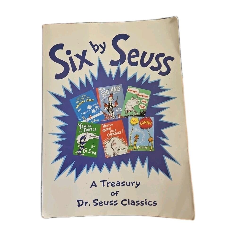 Six By Seuss Book Treasury of Dr. Seuss Classics 1991 Hardcover Lorax Grinch